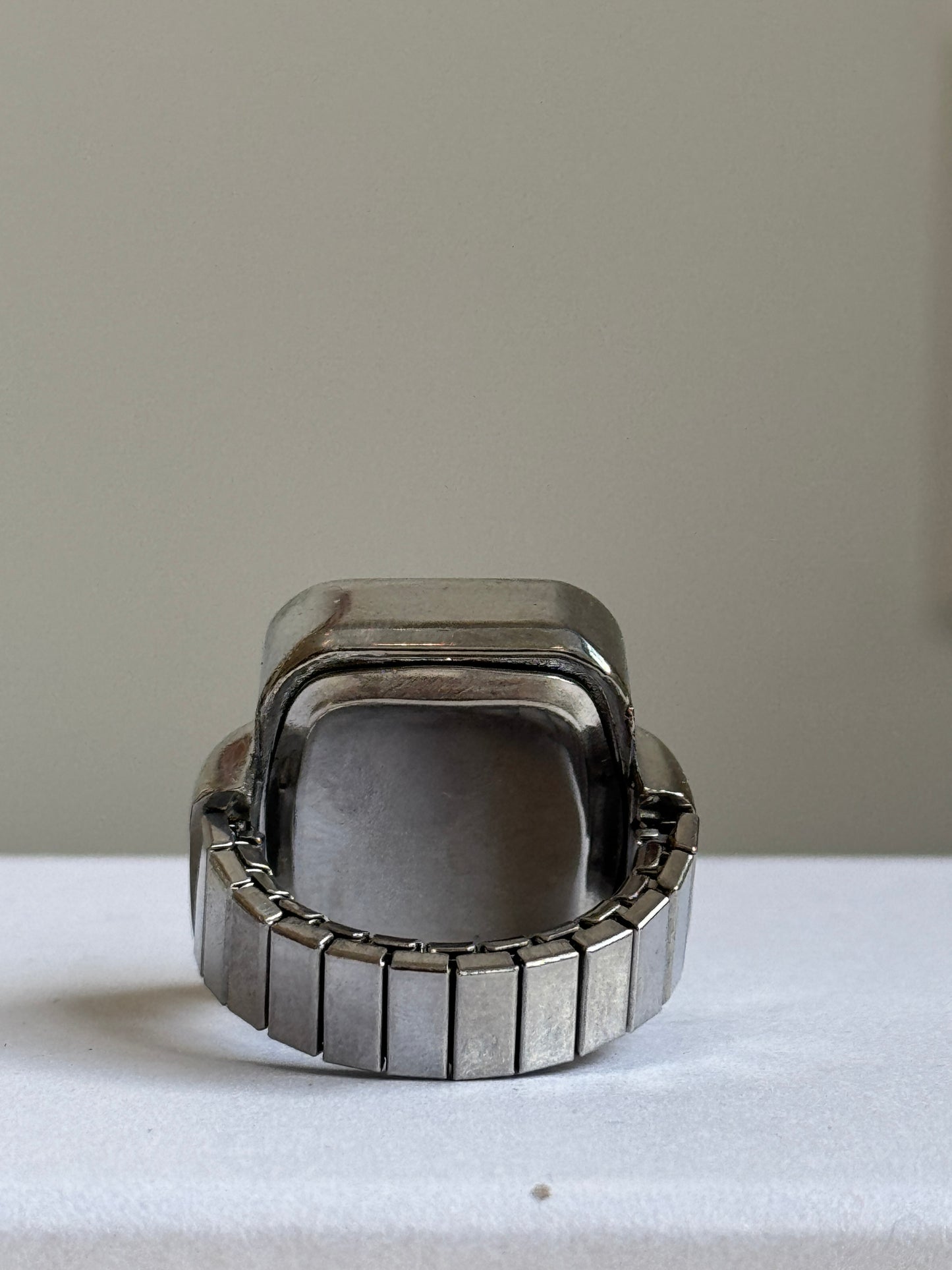 Silver Rectangle Watch Ring