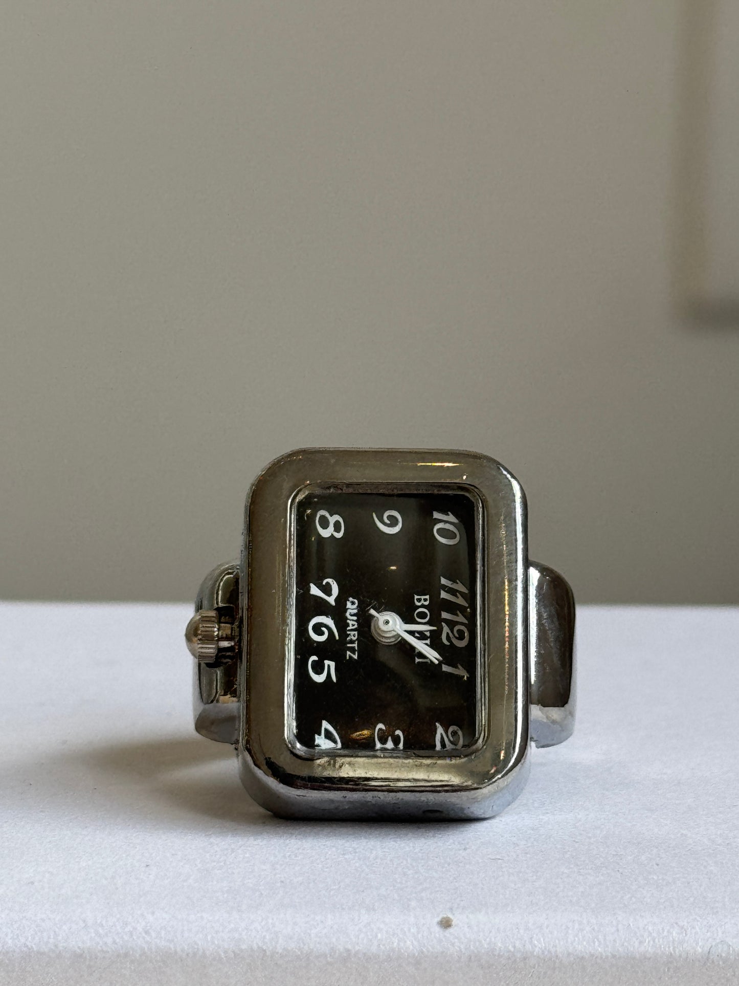Silver Rectangle Watch Ring