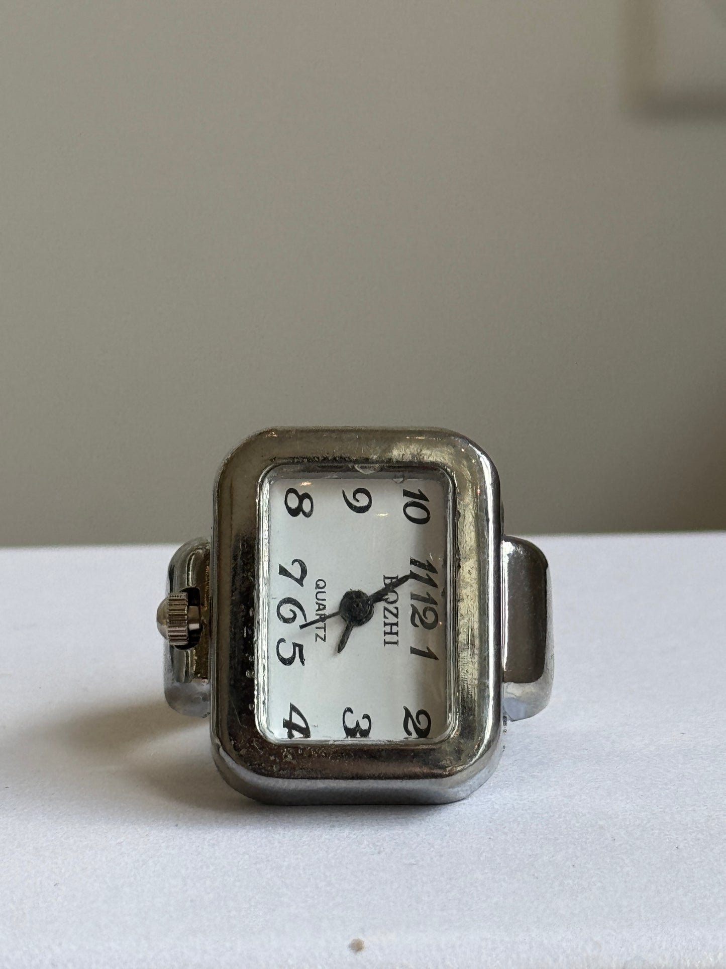Silver Rectangle Watch Ring