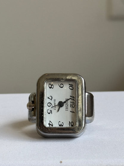 Silver Rectangle Watch Ring