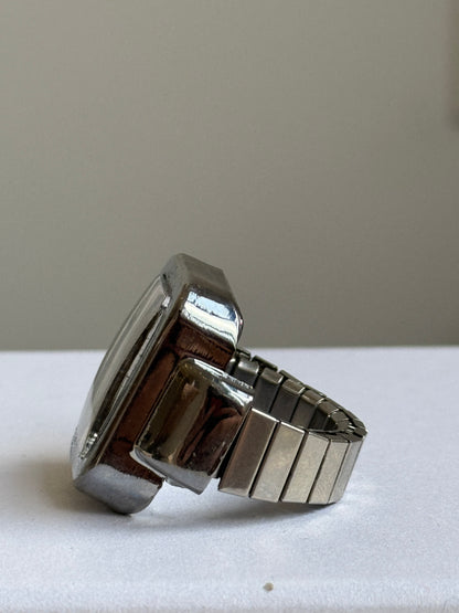 Silver Rectangle Watch Ring