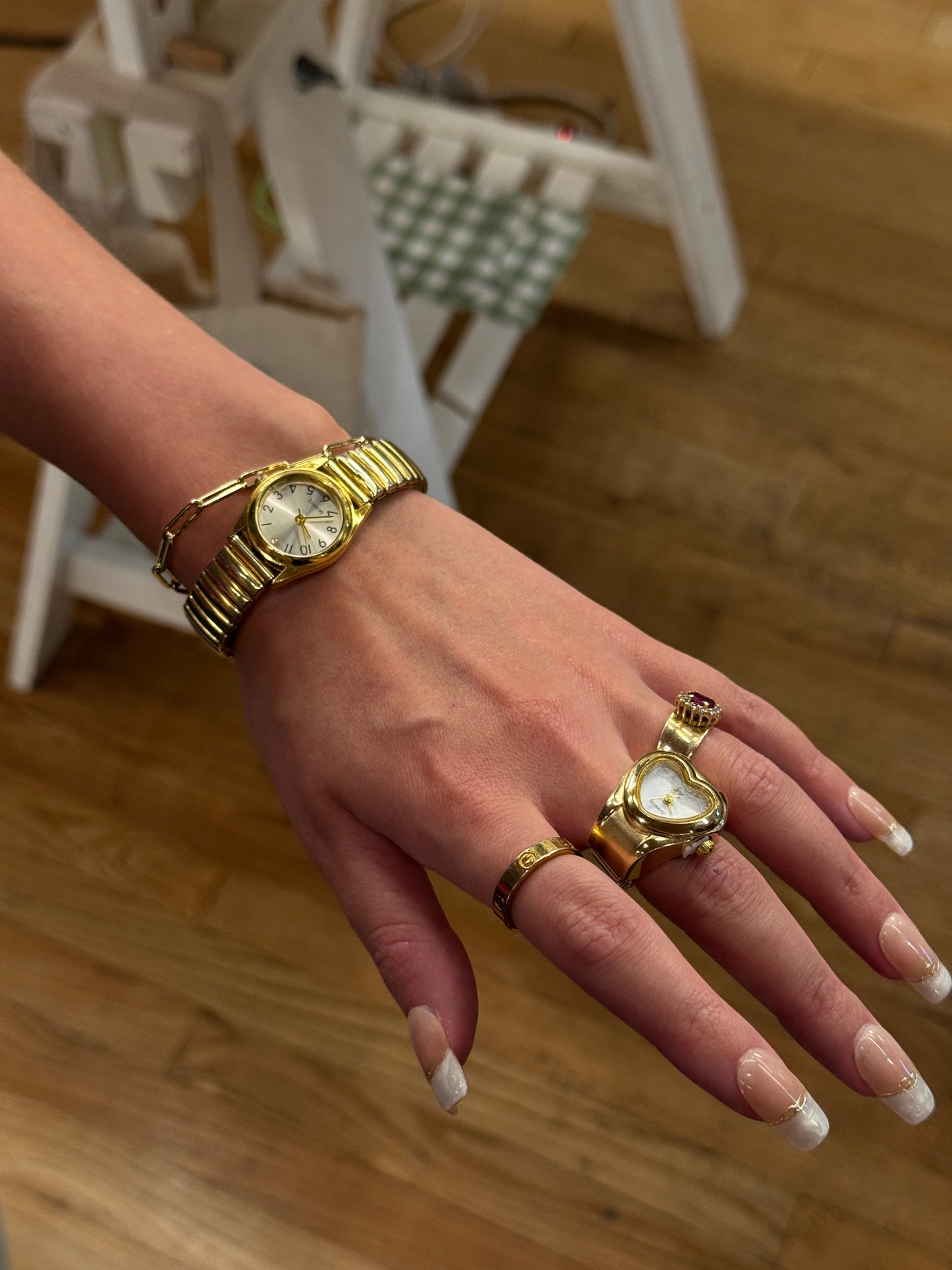 Gold Branded Watch Ring