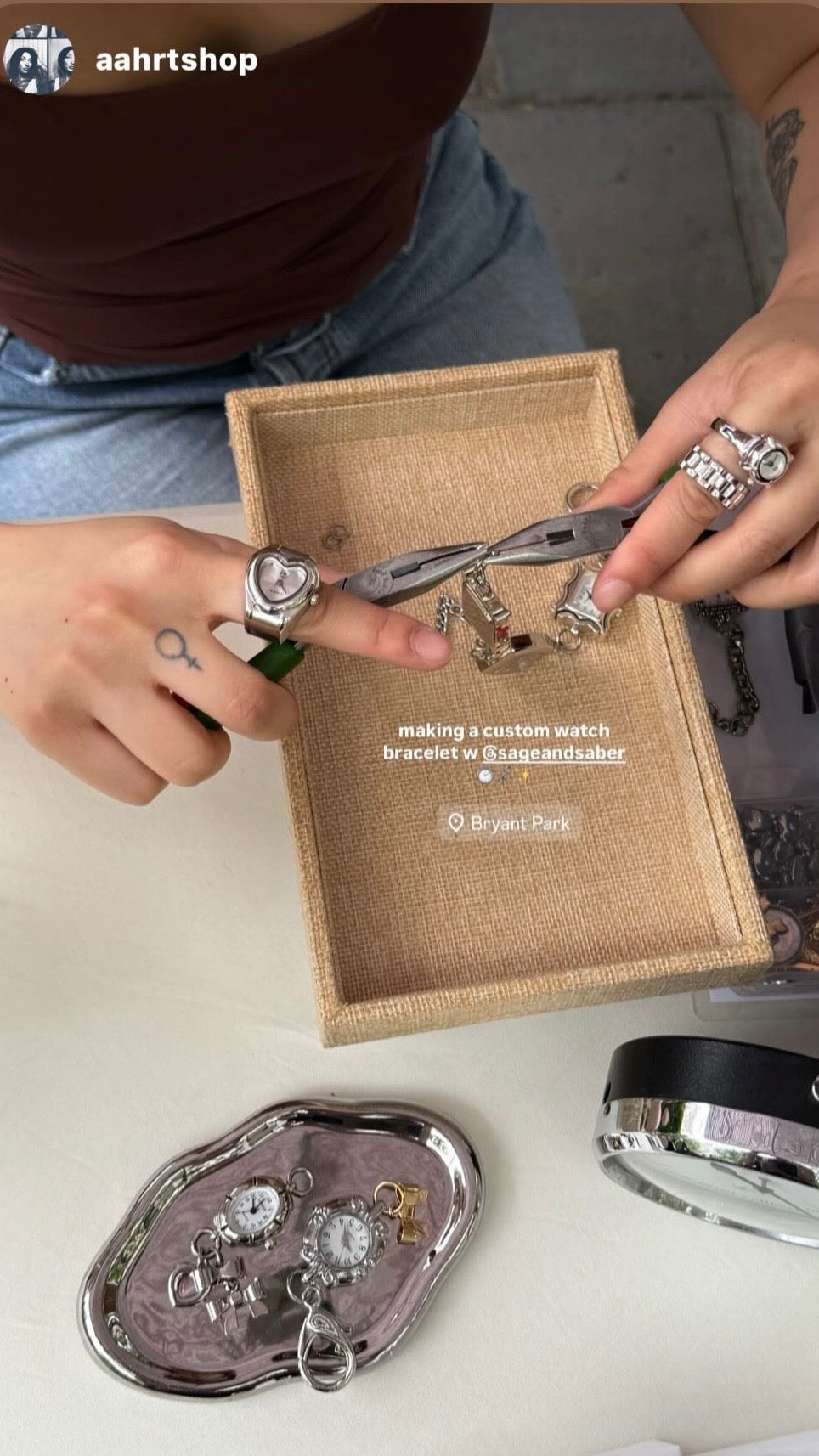 Silver Branded Watch Ring