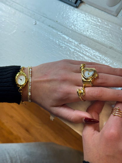 Gold Branded Watch Ring