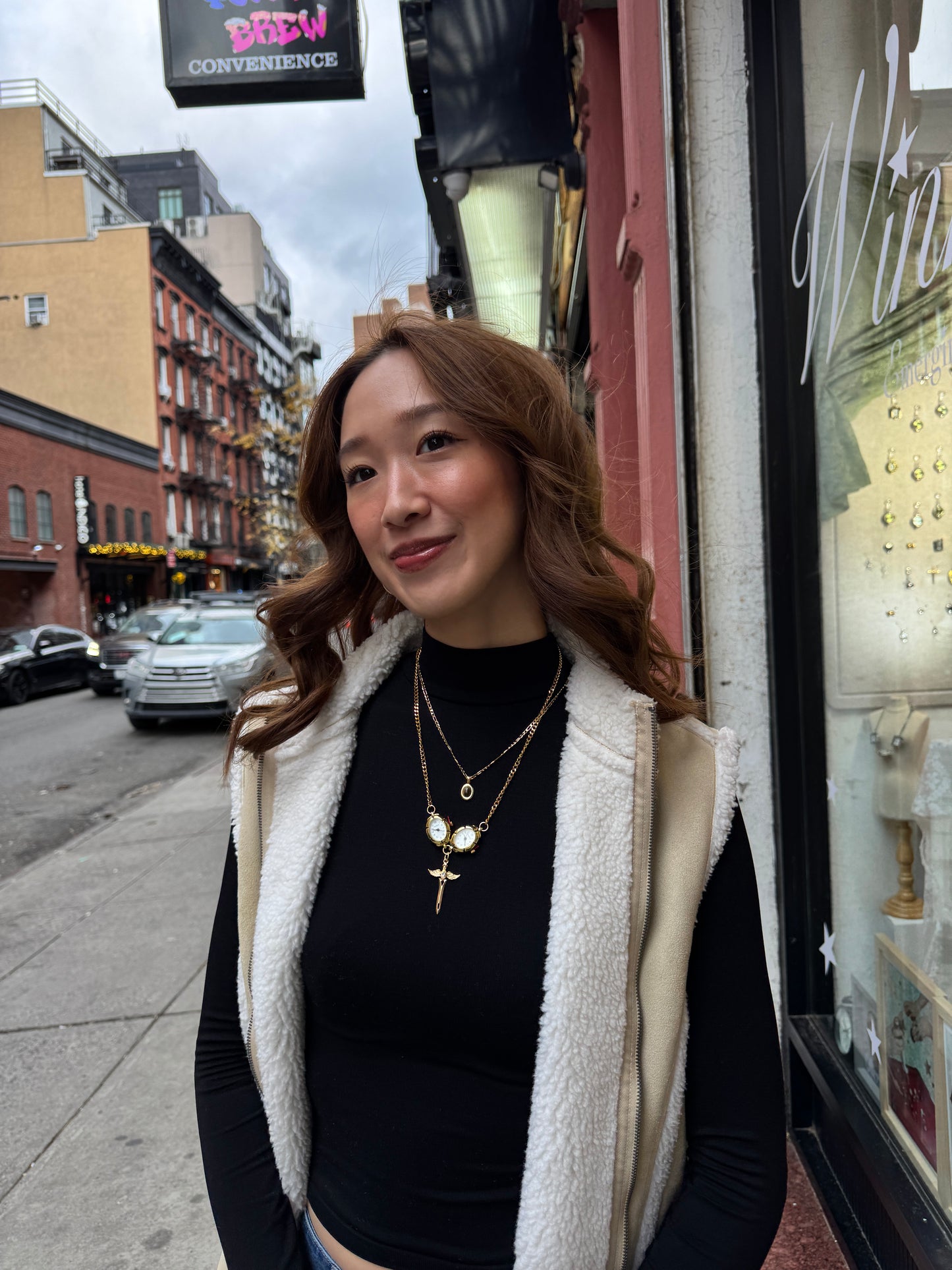 Gold Duo Sword Necklace