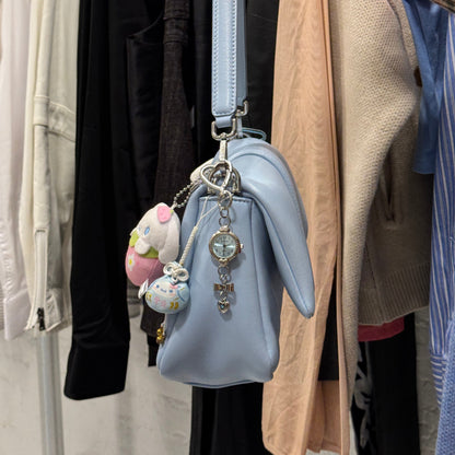 Blue Silver Gem Bag Charm