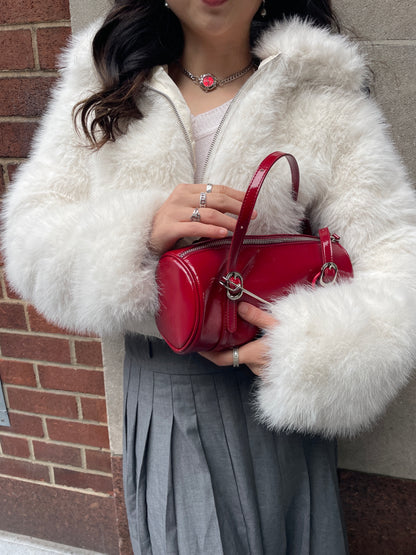 Red Bold Silver Watch Necklace