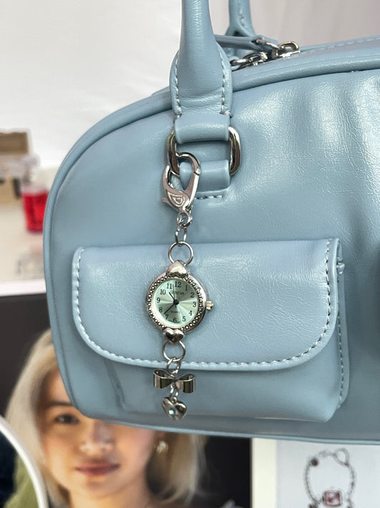 Blue Silver Gem Bag Charm