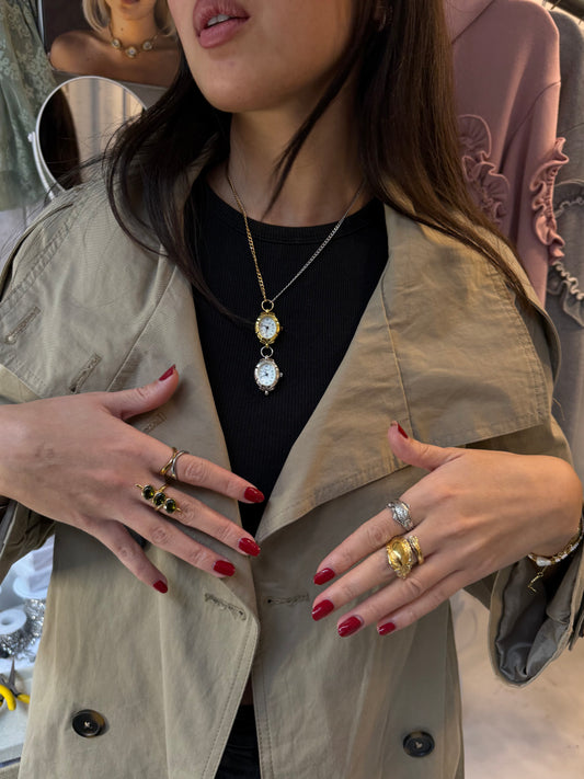 Mixed Metal Silver Gold Necklace