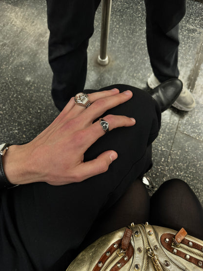 Silver Branded Watch Ring