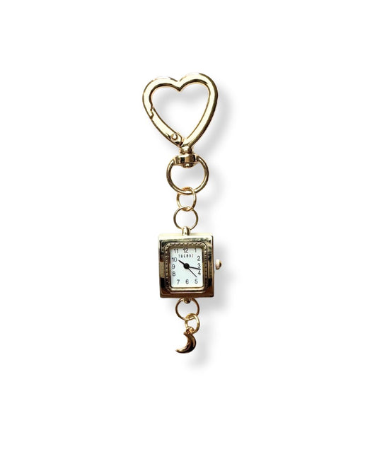 Gold Bag Charm with Moon