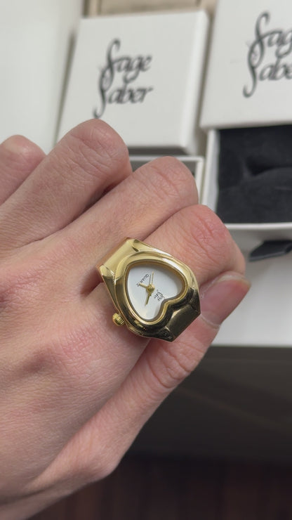 Gold Branded Watch Ring
