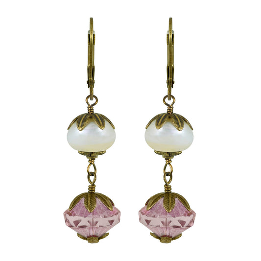 Flora Pink Earrings - Graceful and vibrant earrings featuring a pink floral design for a touch of feminine elegance.